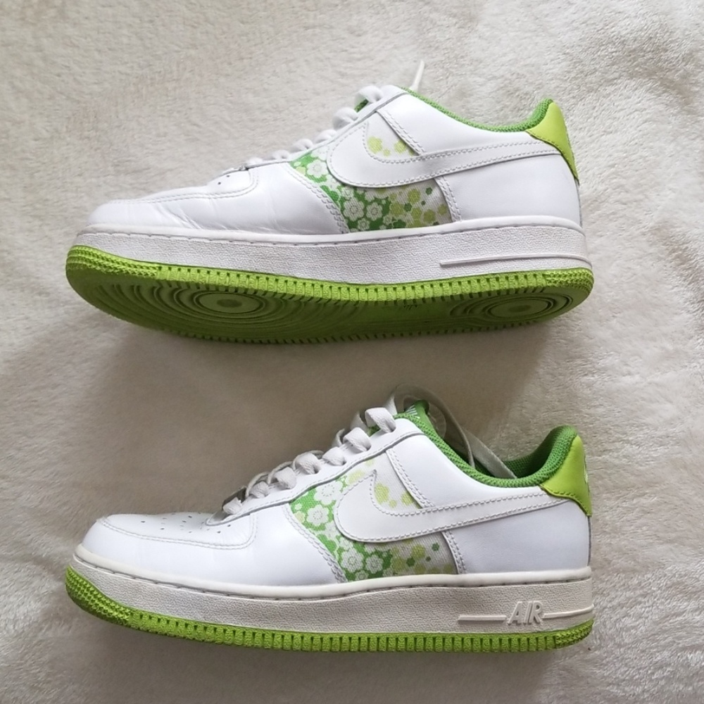 NIKE Airforce 1 Green Floral Low-tops